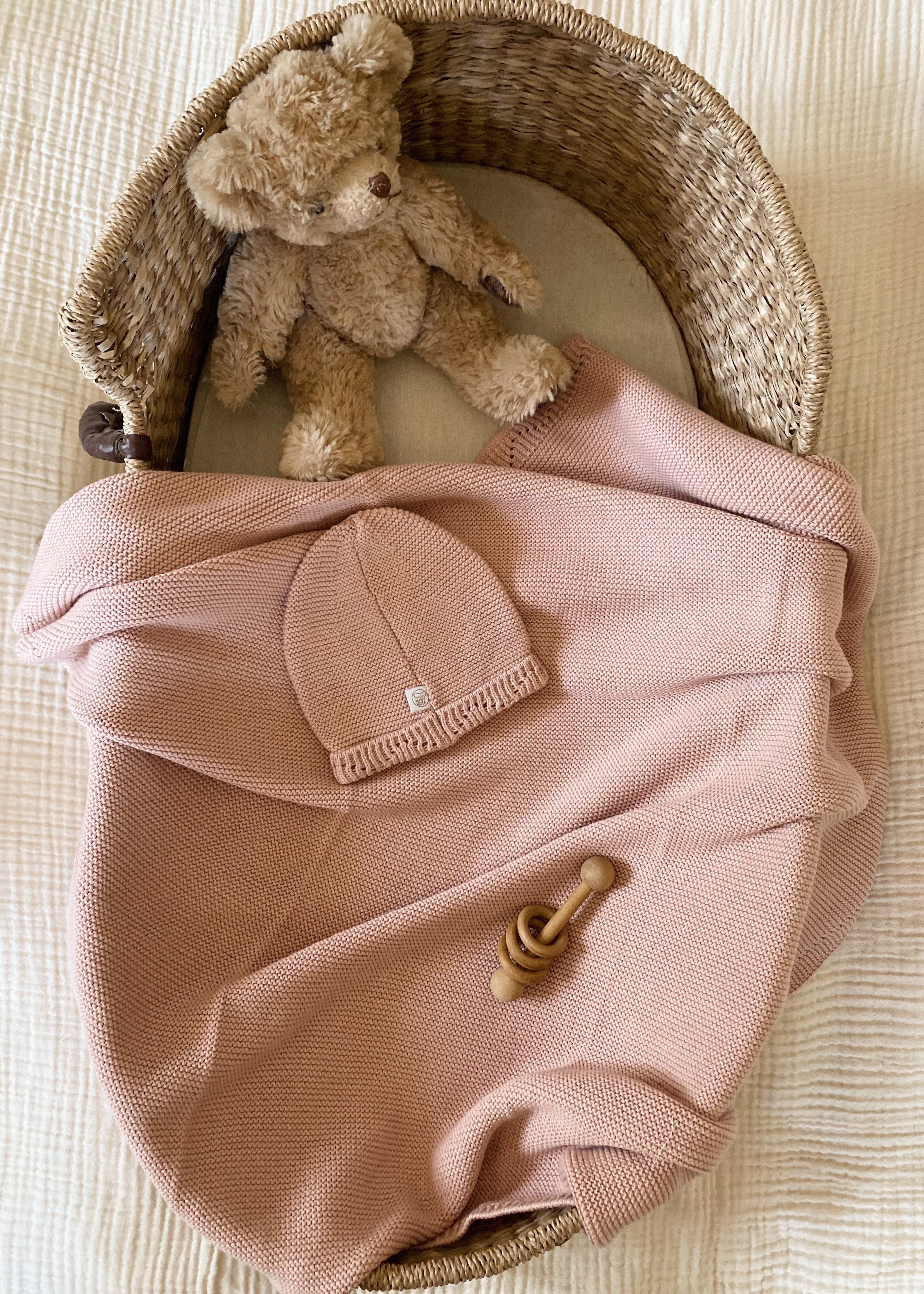 MiniLuna blanket & hat Pink