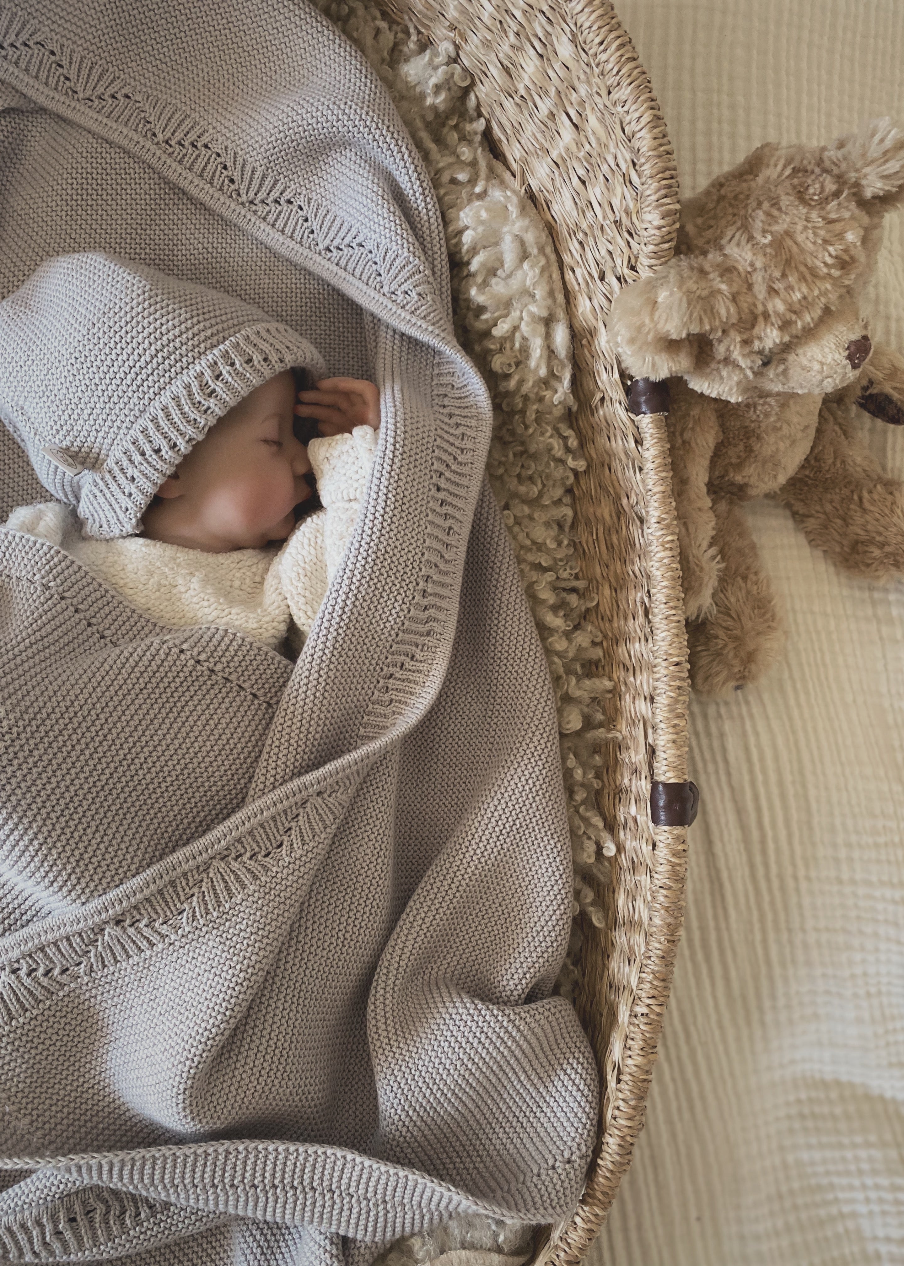 MiniLuna filt & mössa Grå