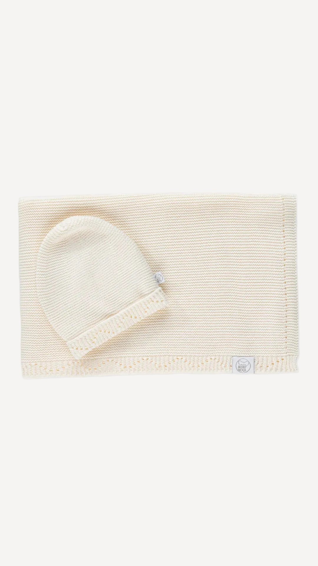 MiniLuna blanket & hat Ecru
