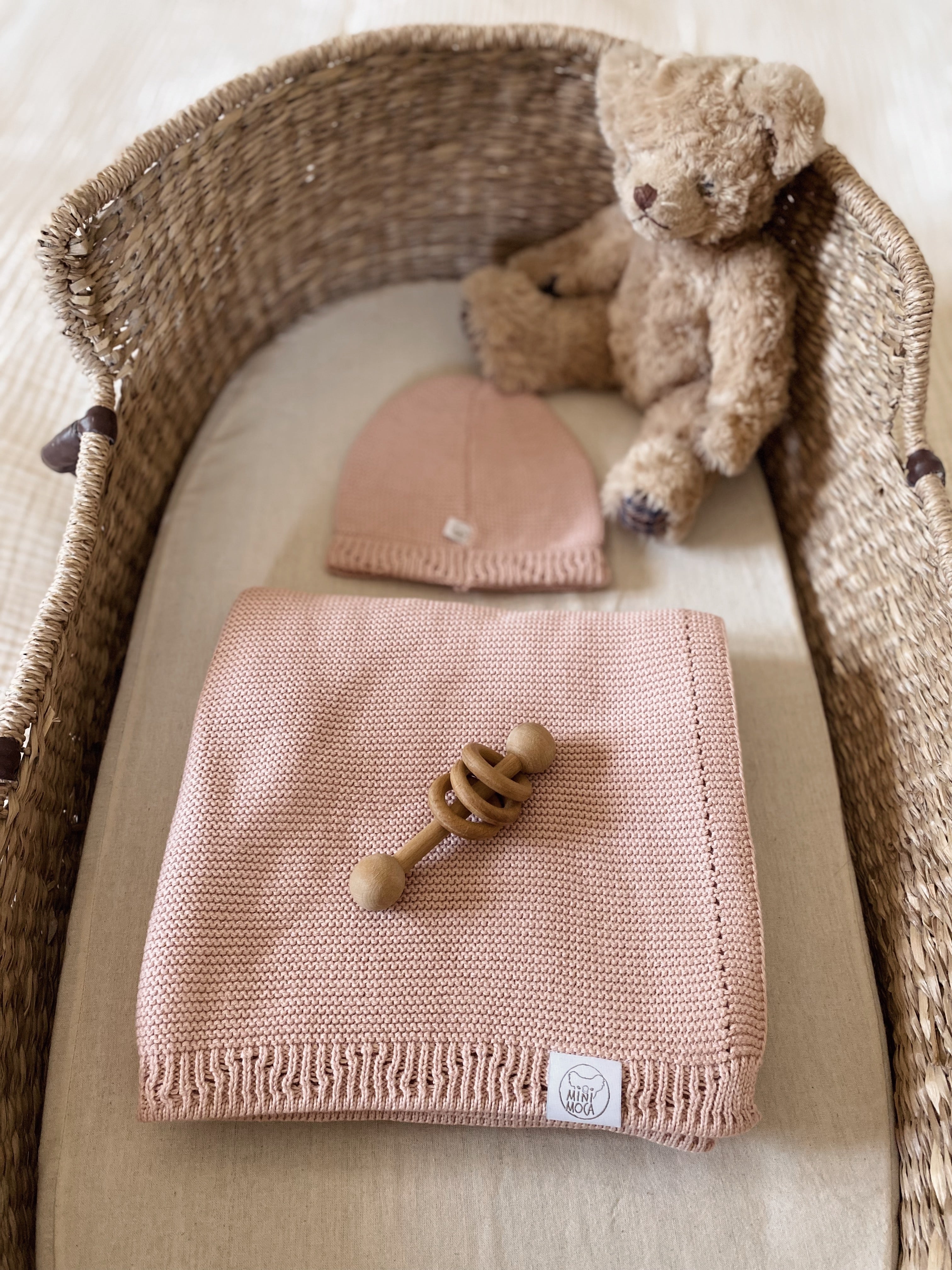 MiniLuna blanket & hat Pink