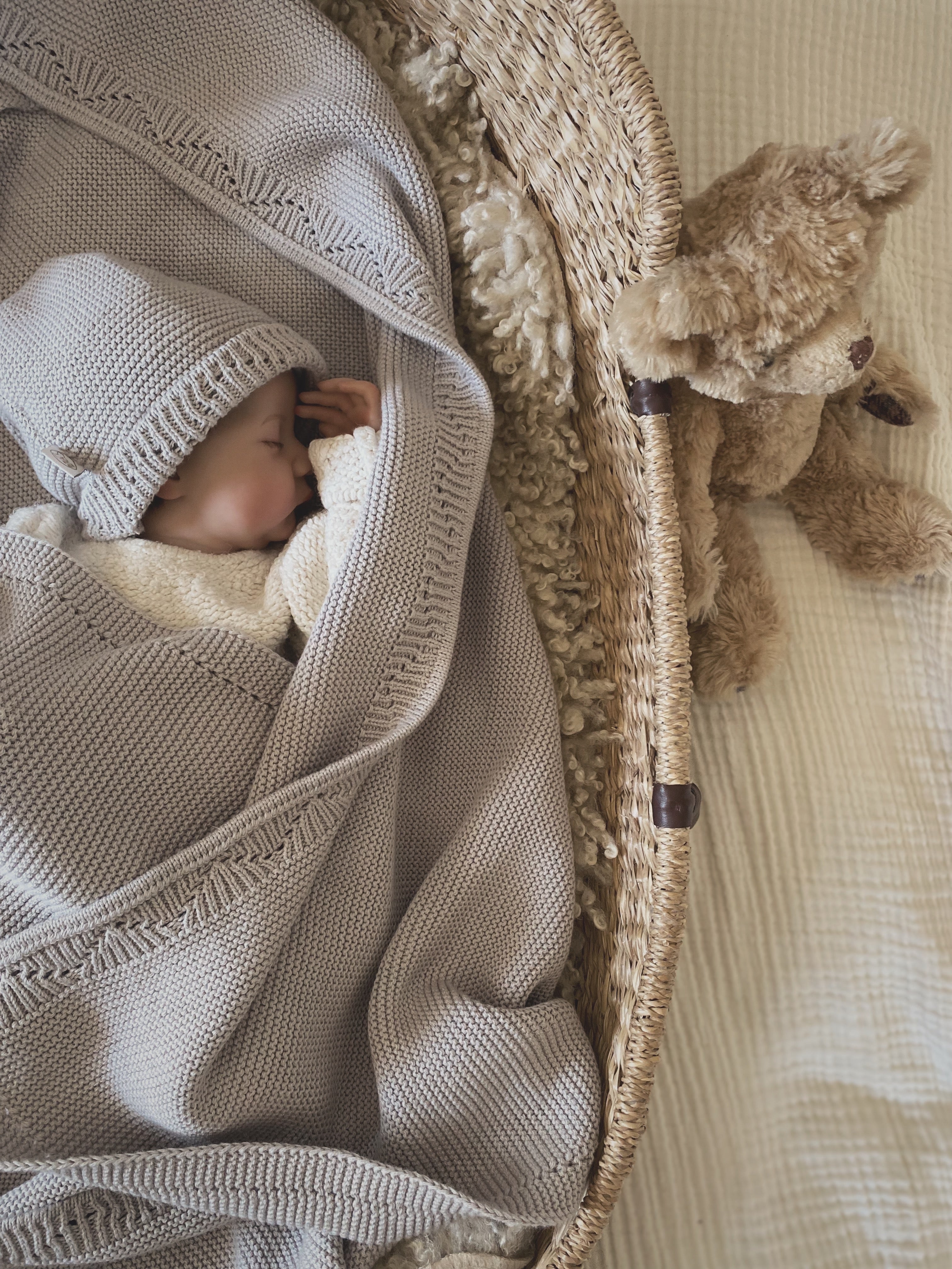 MiniLuna filt & mössa Grå