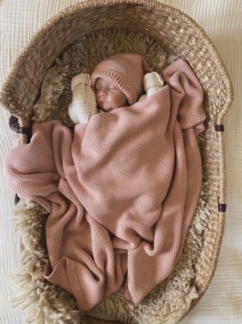 MiniLuna Filt & Mössa Rosa