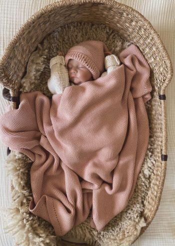 MiniLuna Filt & Mössa Rosa